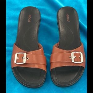 Brown Ecco Slides sz 10